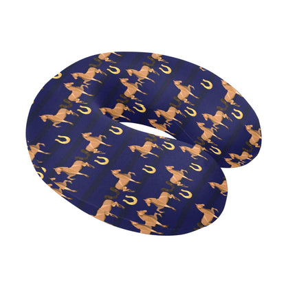 Horse Luxury Themed Pattern Print U-Shaped Travel Neck Pillow