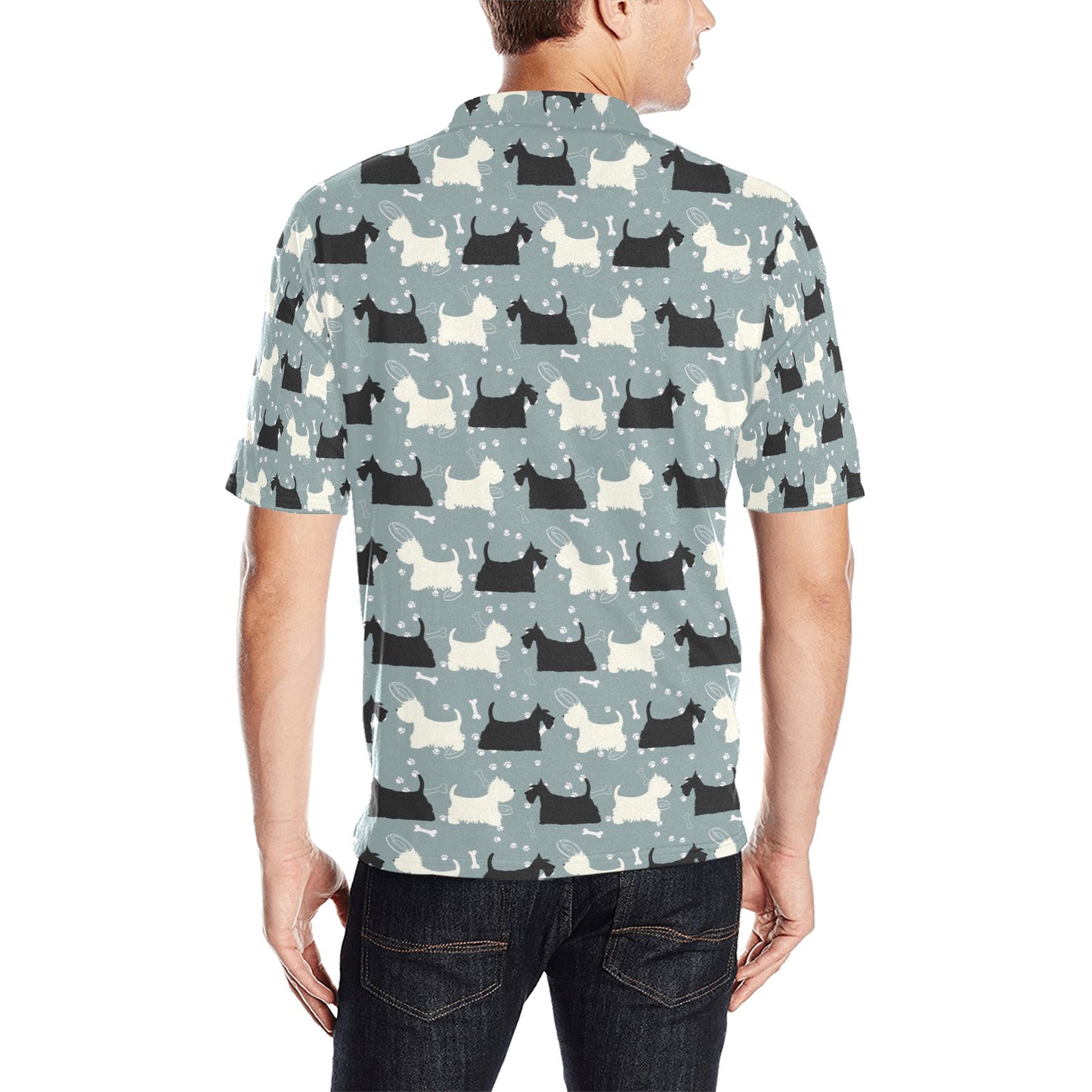 Scottish Terriers Print Design LKS301 Men Polo Shirt