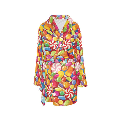Candy Pattern Print Design 02 Women's Fleece Robe