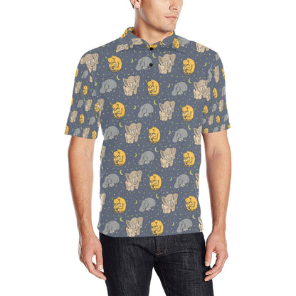 Safari Elephant Lion Print Design LKS303 Men Polo Shirt