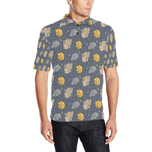 Safari Elephant Lion Print Design LKS303 Men Polo Shirt