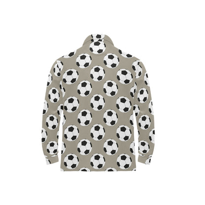 Soccer Ball Print Design LKS302 Long Sleeve Polo Shirt For Men's