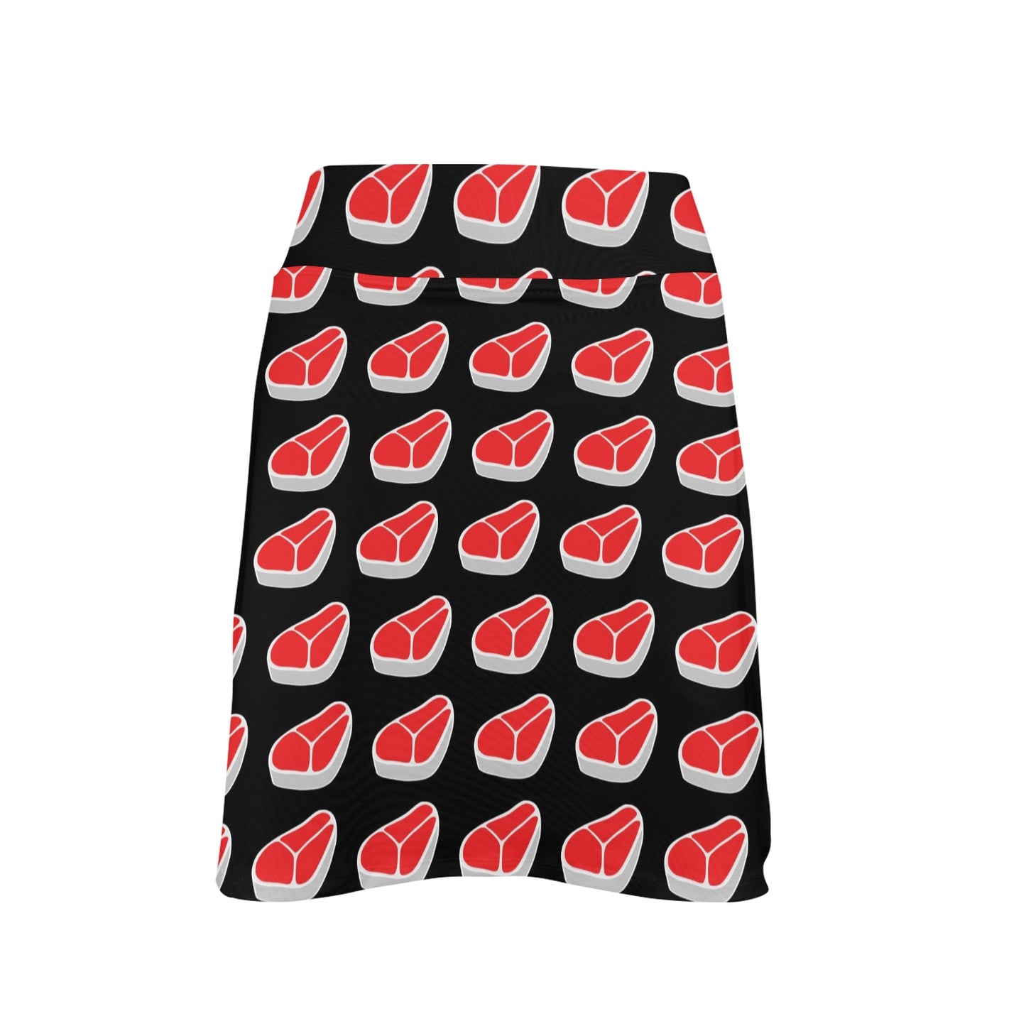 Steak Print Design LKS303 17" Golf & Pickleball Skort with Pockets