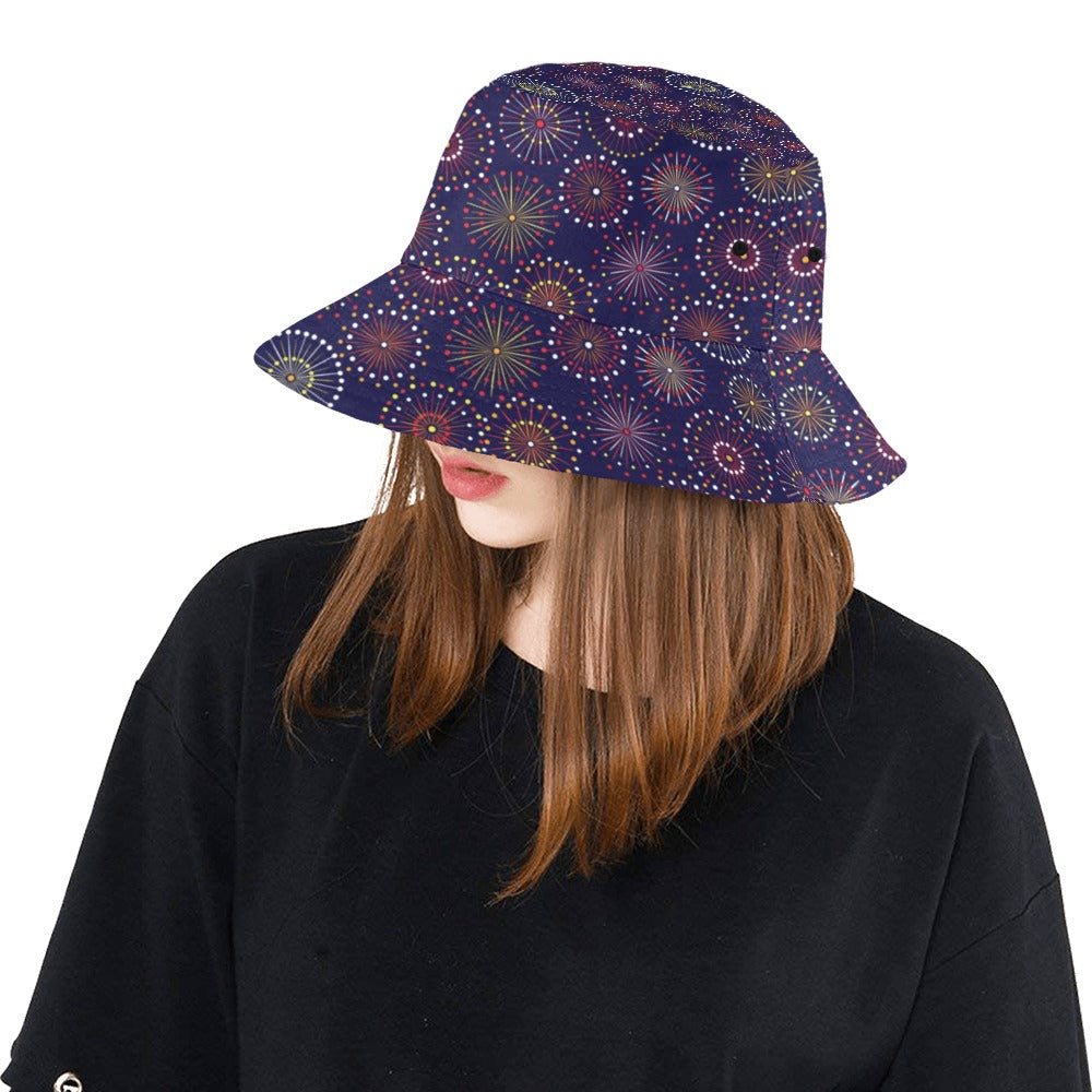 Firework Flower Style Print Design LKS302 Unisex Bucket Hat