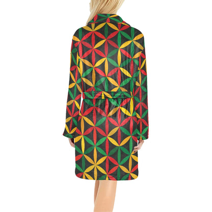 Rasta Pattern Print Design A04 Women's Fleece Robe