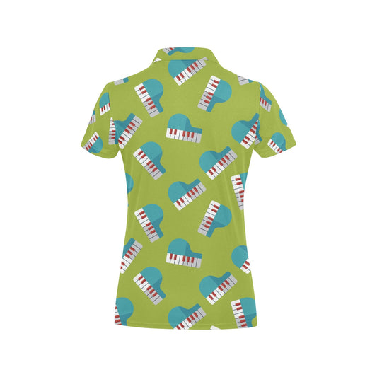 Piano Pattern Print Design 03 Women's Polo Shirt
