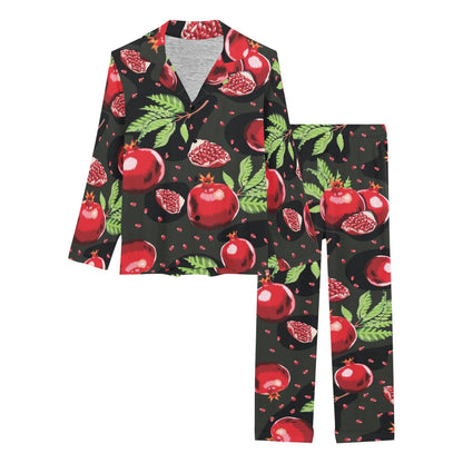 Pomegranate Pattern Print Design PG06 Women's Long Pajama Set