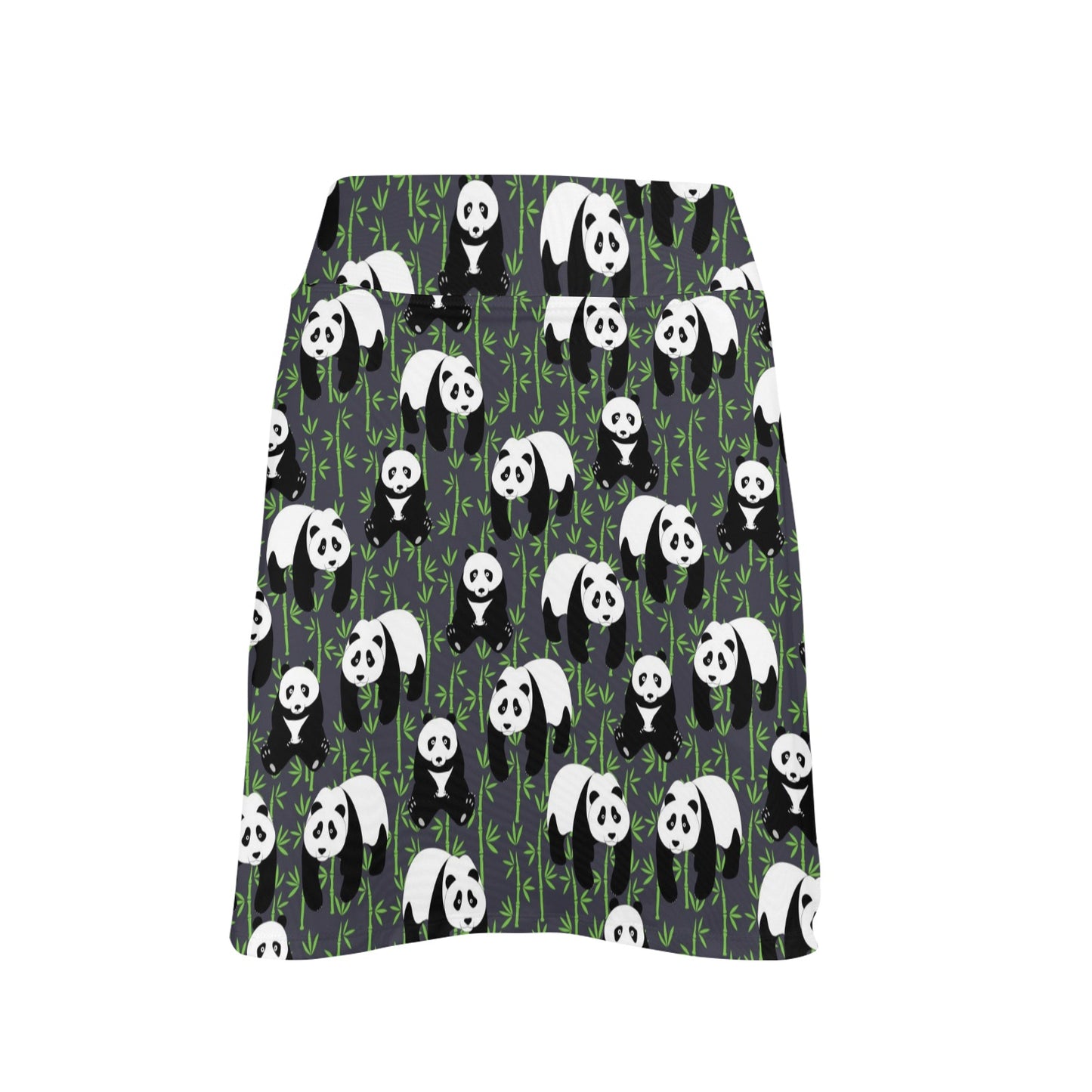 Panda Bear Bamboo Themed Print Women's Golf Skirt with Pocket