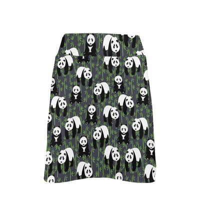 Panda Bear Bamboo Themed Print 17" Golf & Pickleball Skort with Pockets