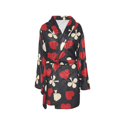 Poker Cards Pattern Print Design A02 Women's Fleece Robe