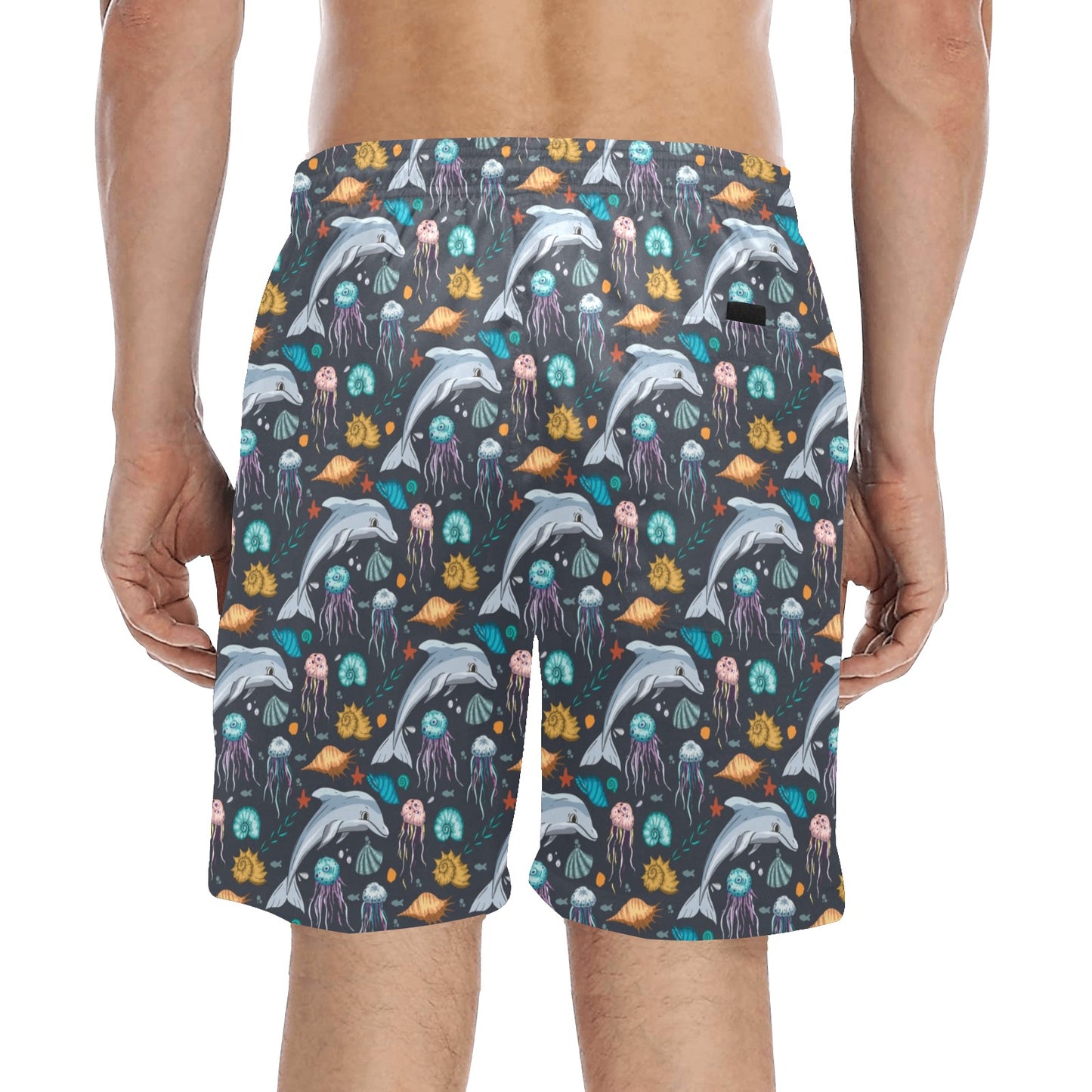 Underwater Dolphin Print Design LKS304 Men's Swim Trunks Beach Shorts