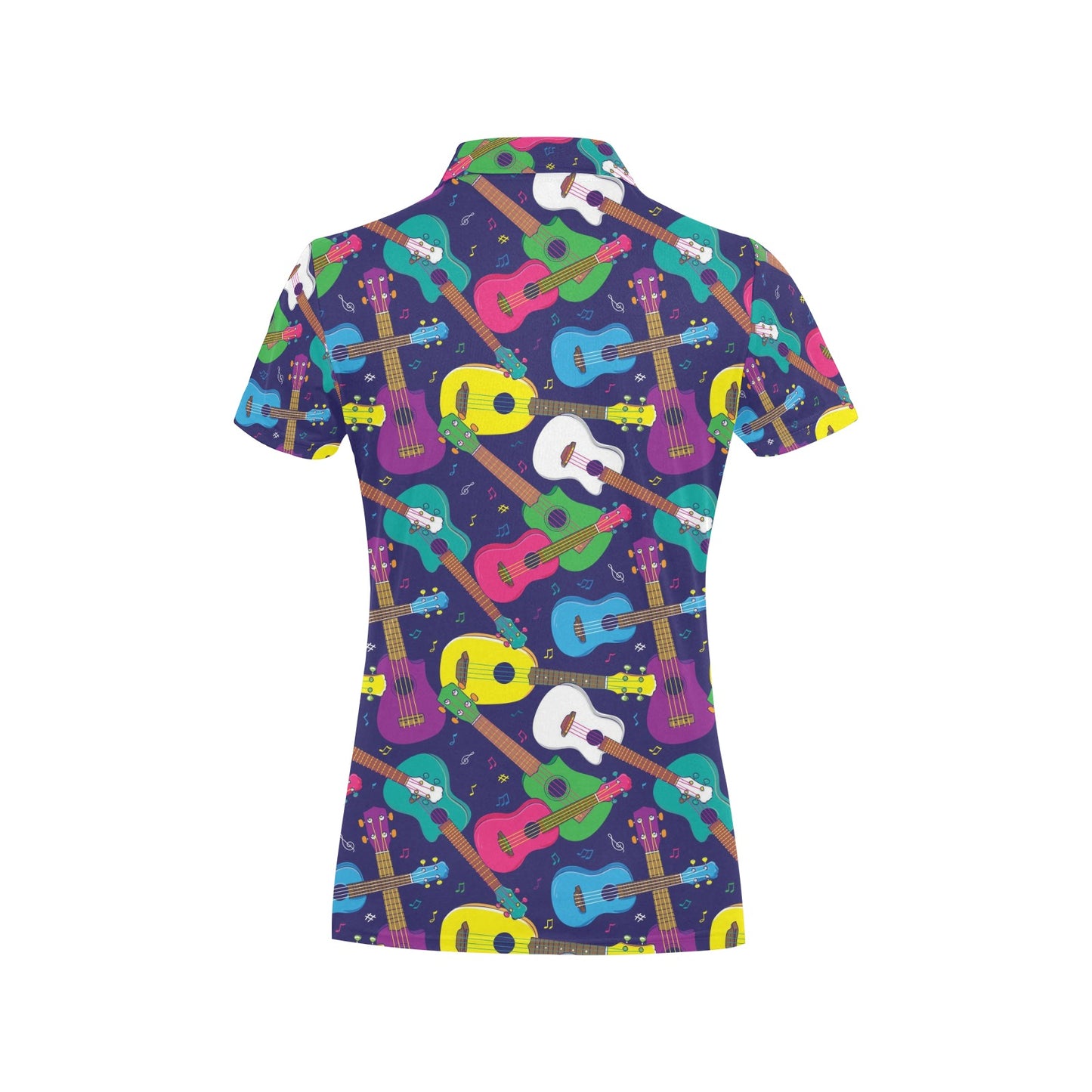 Ukulele Pattern Print Design 02 Women's Polo Shirt