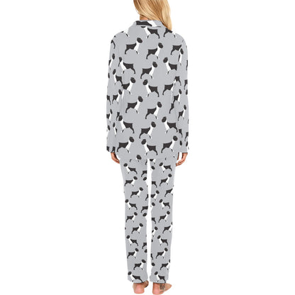 Boxers Pattern Print Design 01 Women's Long Pajama Set