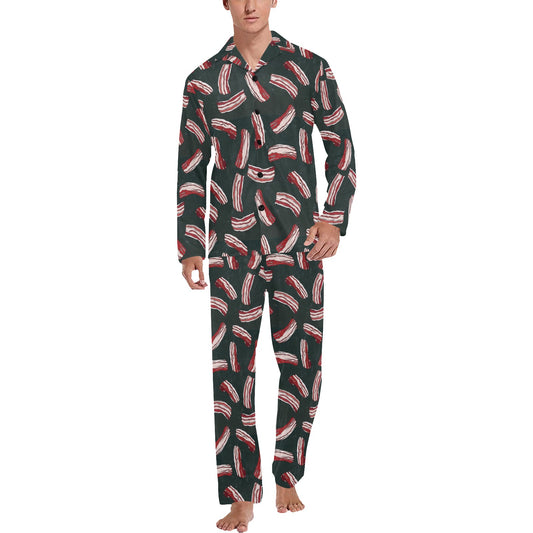 Bacon Pattern Print Design 02 Men's Long Pajama Set