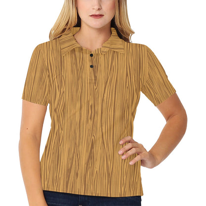 Wood Texture Print Design LKS301 Women's Polo Shirt