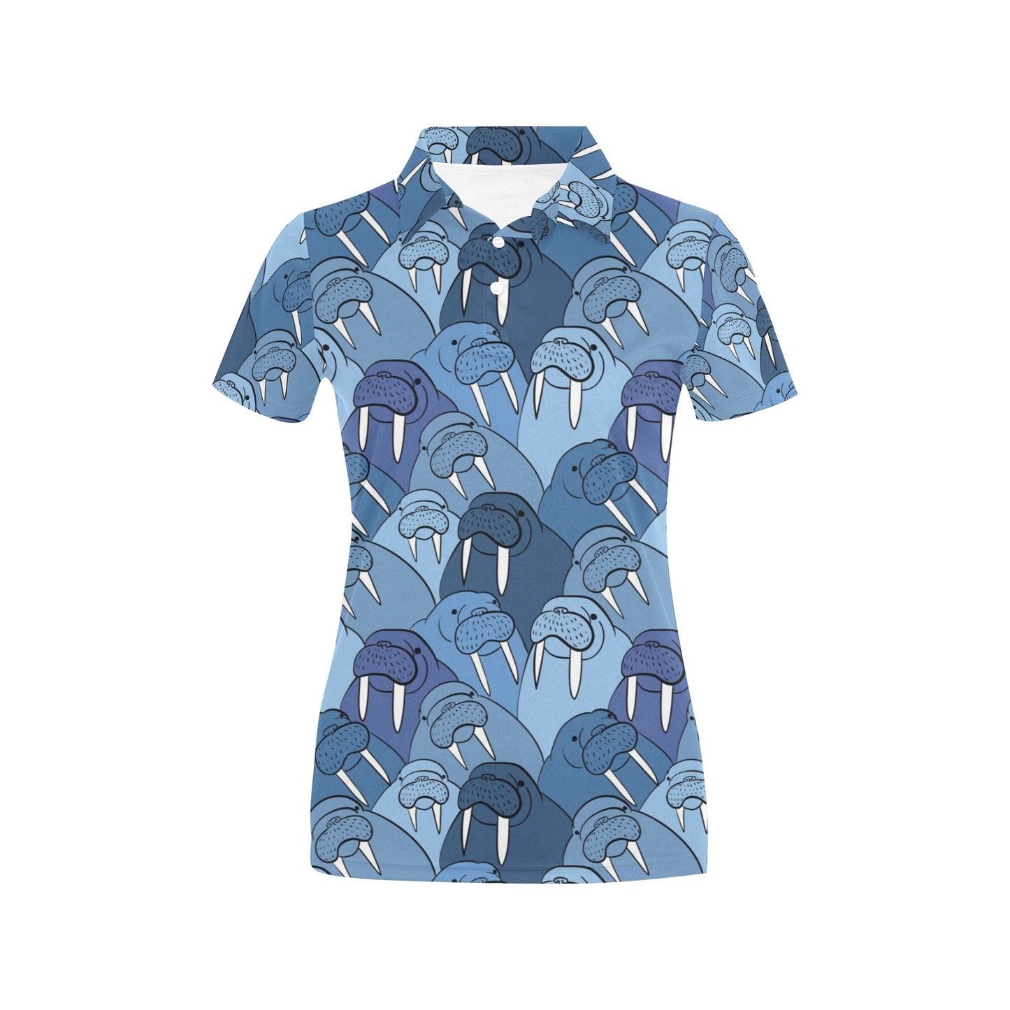 Walrus Pattern Print Design 01 Women's Polo Shirt