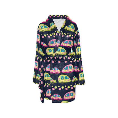 Camper Cute Camping Design No 3 Print Women's Fleece Robe