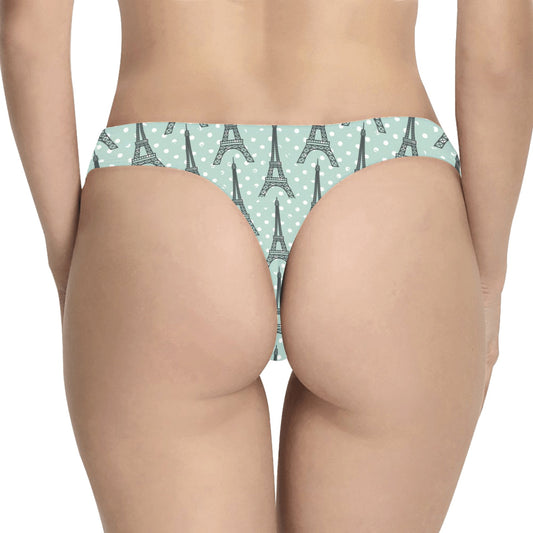 Eiffel Tower Polka Dot Print Women's Thongs