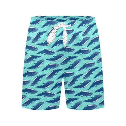 Whale Polka Dot Design Themed Print Men's Swim Trunks Beach Shorts