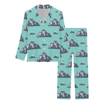 Mountain Pattern Print Design 01 Women's Long Pajama Set
