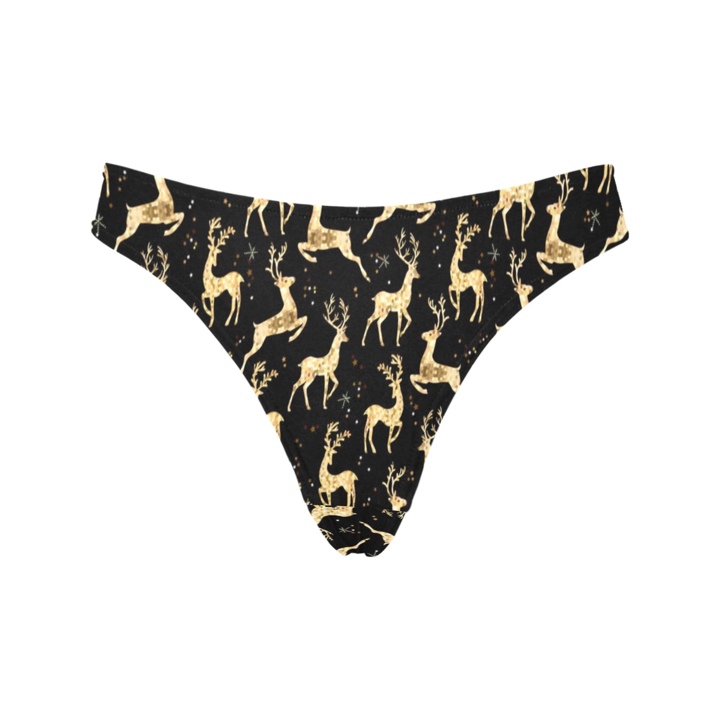 Deer Gold Pattern Women's Thongs