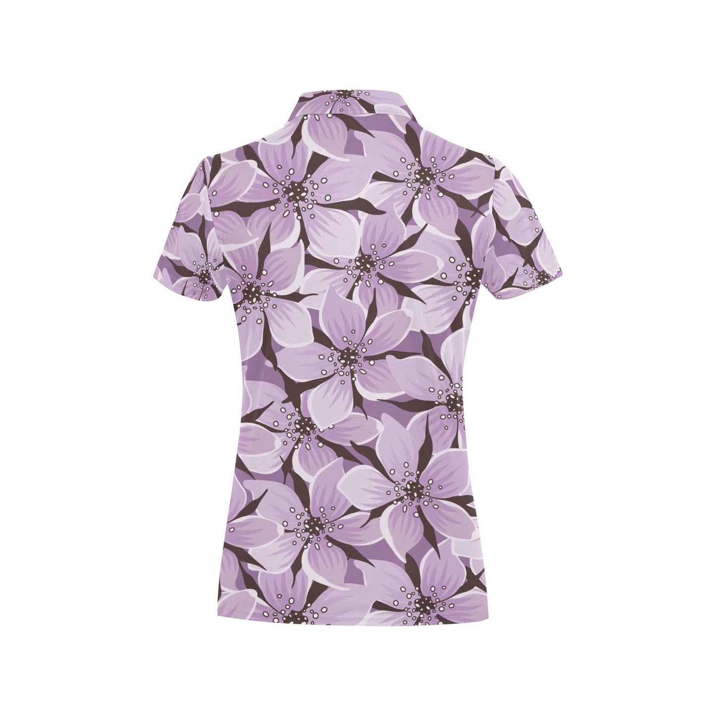 Lilac Pattern Print Design 01 Women's Polo Shirt