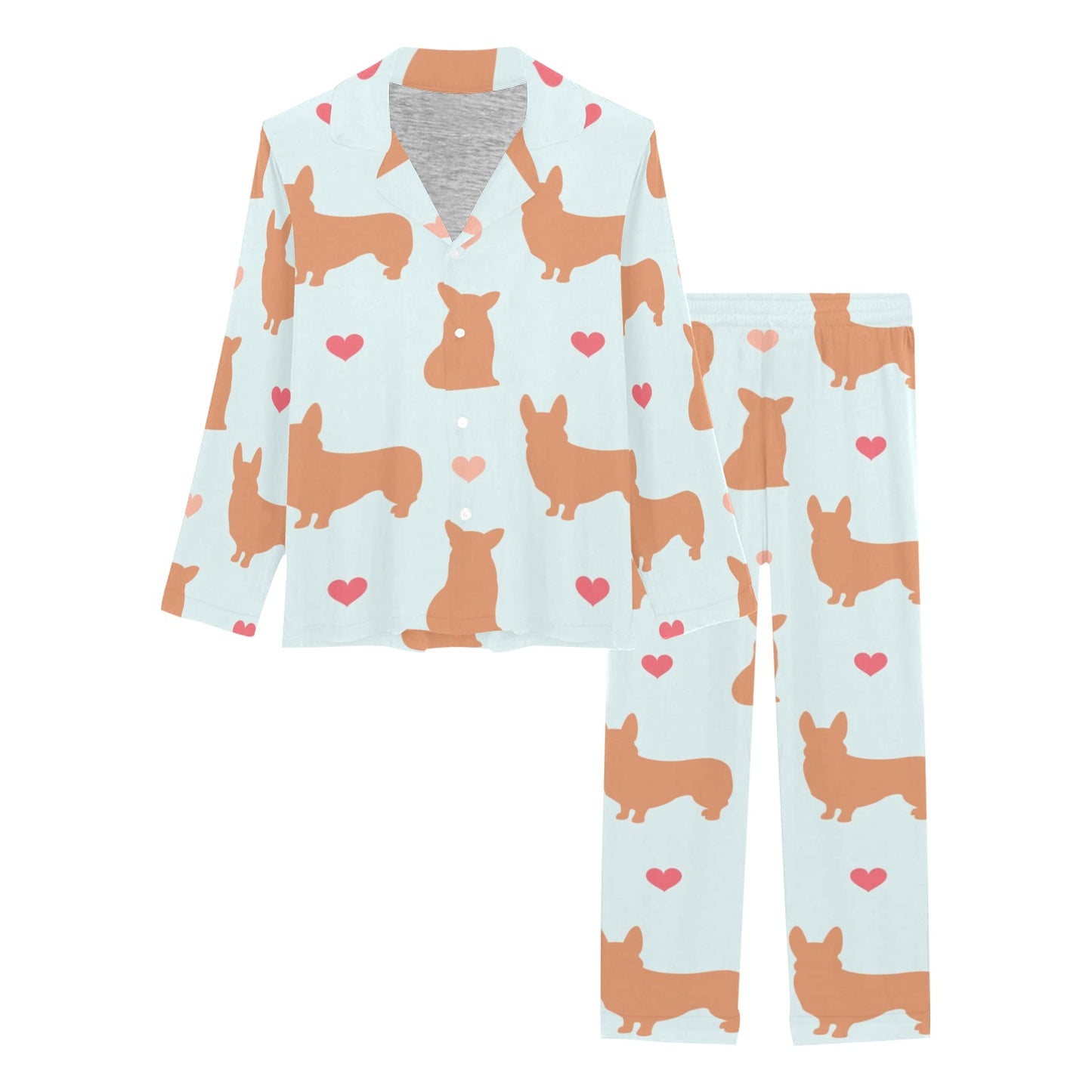 Pembroke Welsh Corgis Pattern Print Design A01 Women's Long Pajama Set