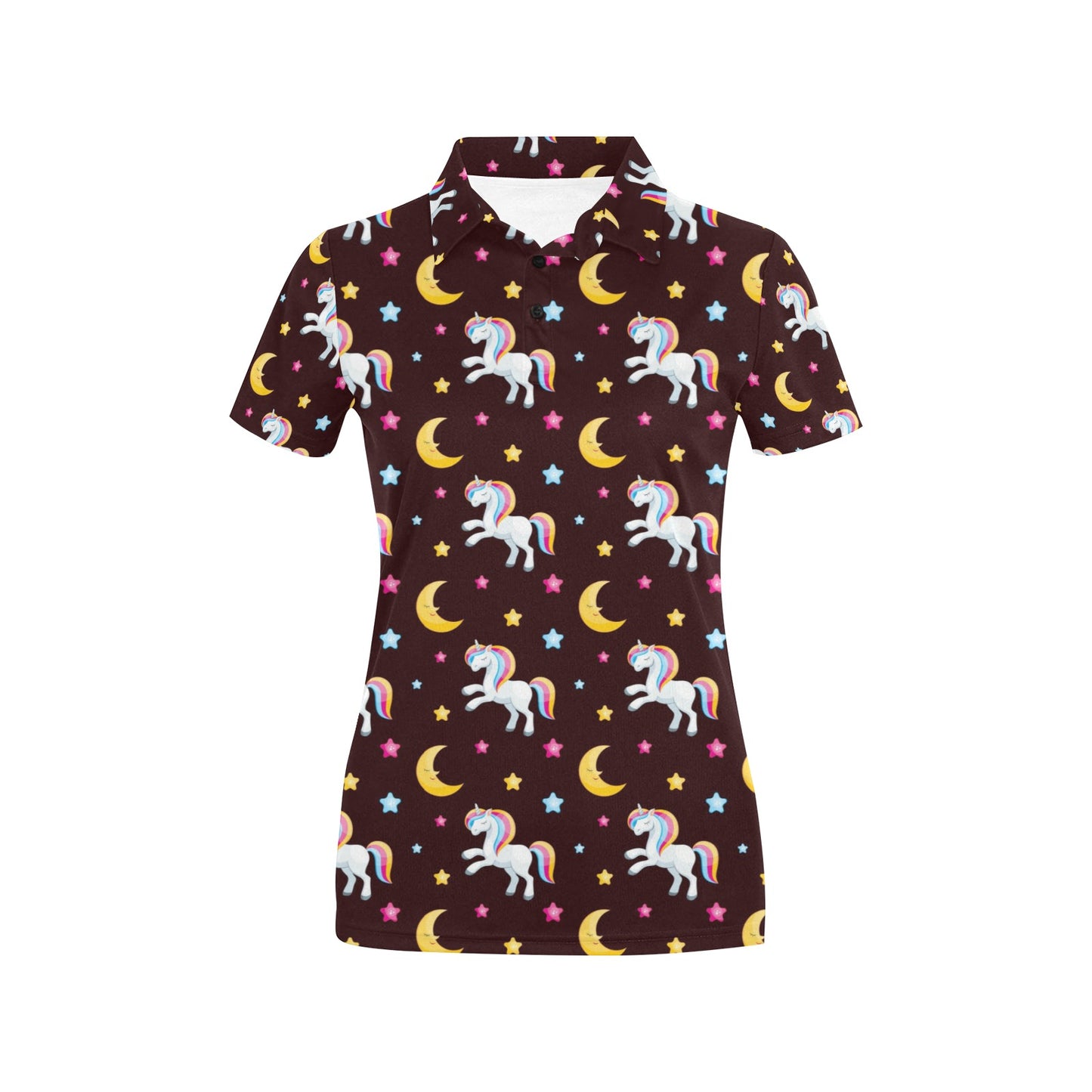 Unicorn Moon Star Women's Polo Shirt