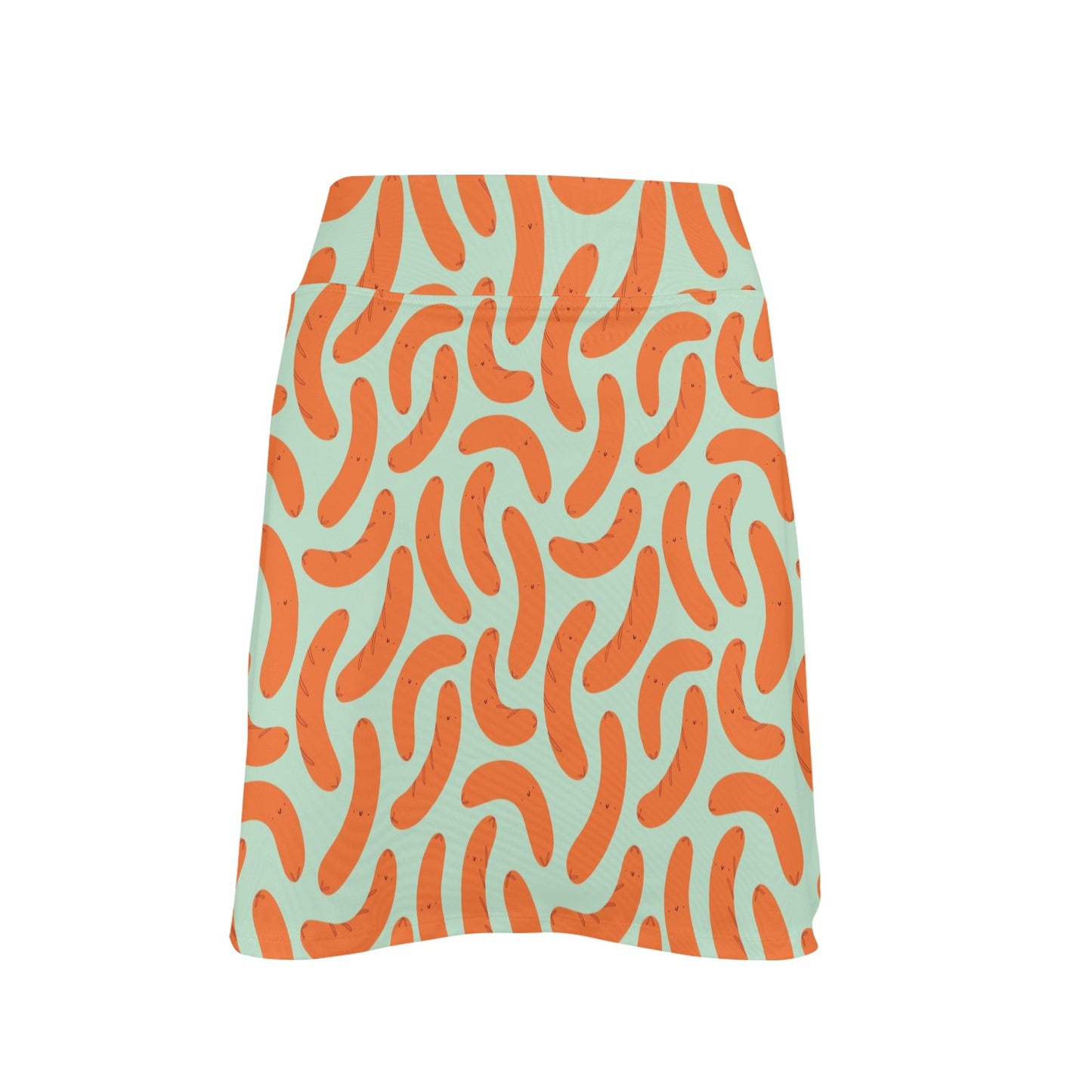 Sausage Print Design LKS304 Women's Golf Skirt with Pocket