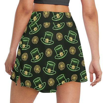 St Patricks Day Print Design LKS308 17" Golf & Pickleball Skort with Pockets