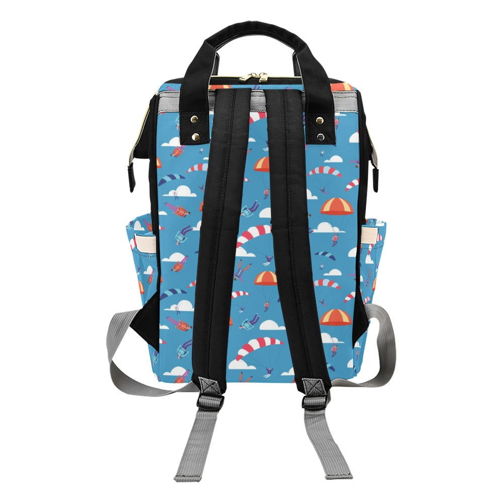 Skydiver Print Design LKS306 Diaper Bag Backpack
