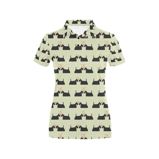 Scottish Terriers Print Design LKS304 Women's Polo Shirt