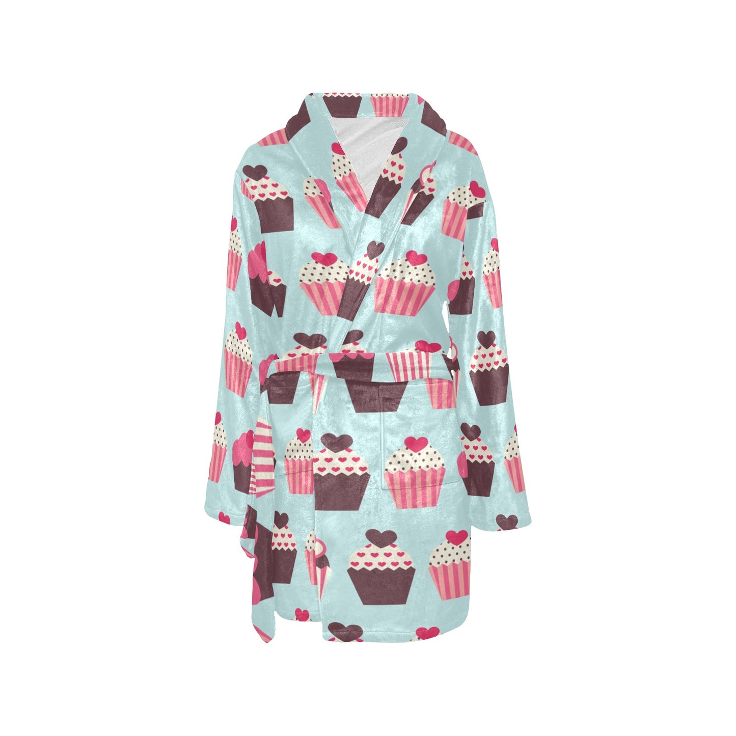 CupCake Print Pattern Women's Fleece Robe