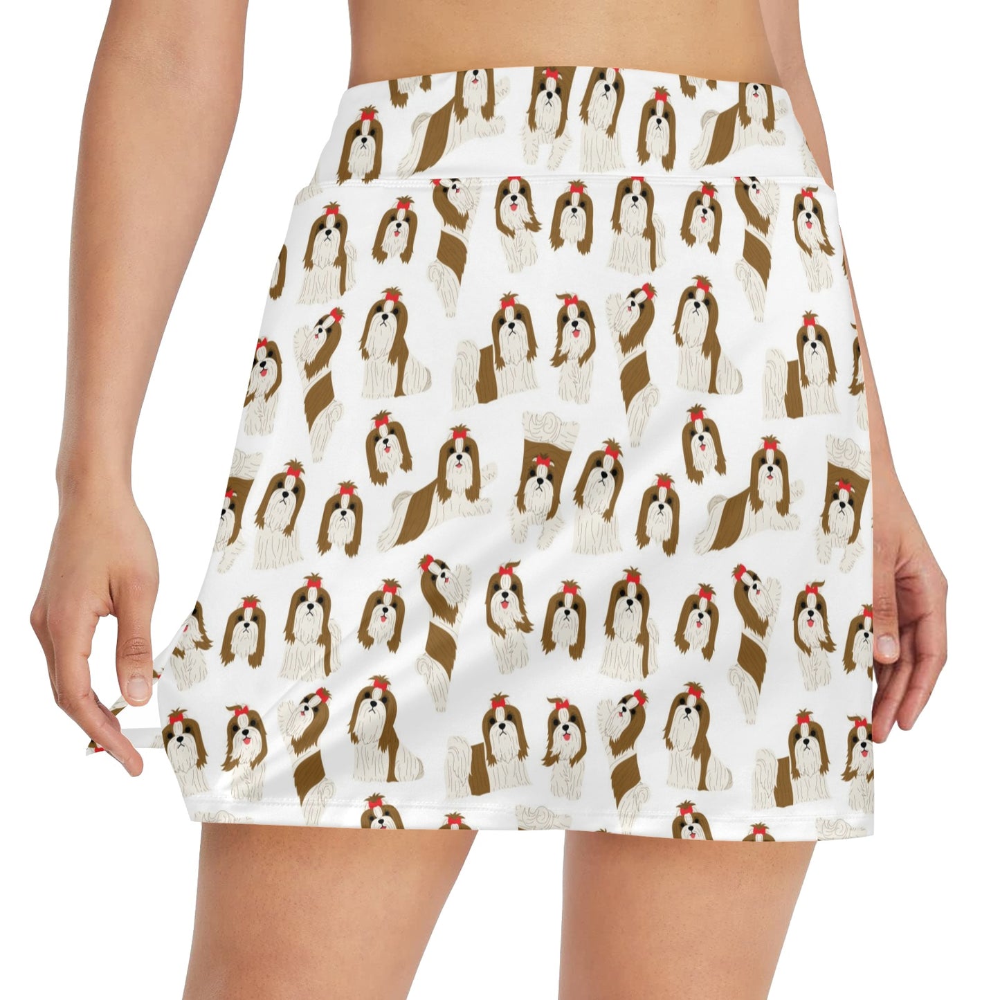 Shih Tzu Print Design LKS302 17" Golf & Pickleball Skort with Pockets