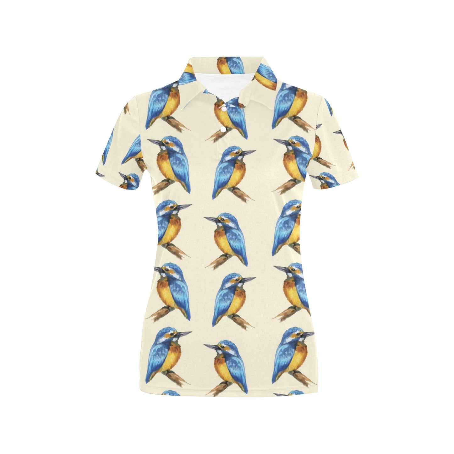 Kingfisher Pattern Print Design 01 Women's Polo Shirt