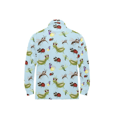 Ladybug Pattern Print Design 01 Long Sleeve Polo Shirt For Men's