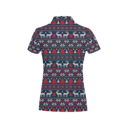 Reindeer Print Design LKS405 Women's Polo Shirt