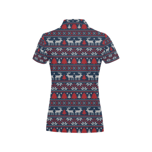 Reindeer Print Design LKS405 Women's Polo Shirt