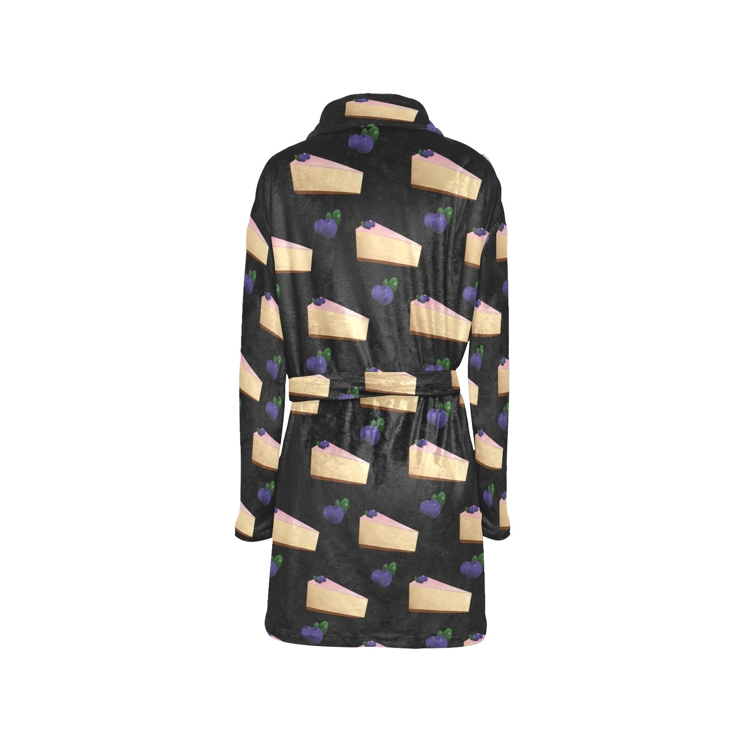 Cheesecake blueberry Pattern Print Design CK01 Women's Fleece Robe