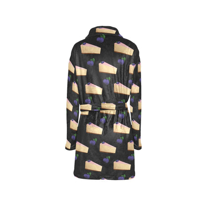 Cheesecake blueberry Pattern Print Design CK01 Women's Fleece Robe