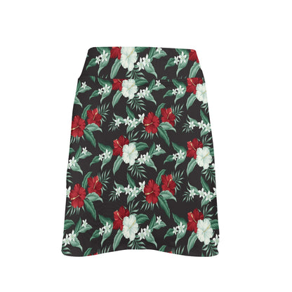 Tropical Flower Print Design LKS303 17" Golf & Pickleball Skort with Pockets