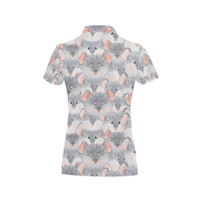Rat Baby Pattern Print Design 02 Women's Polo Shirt