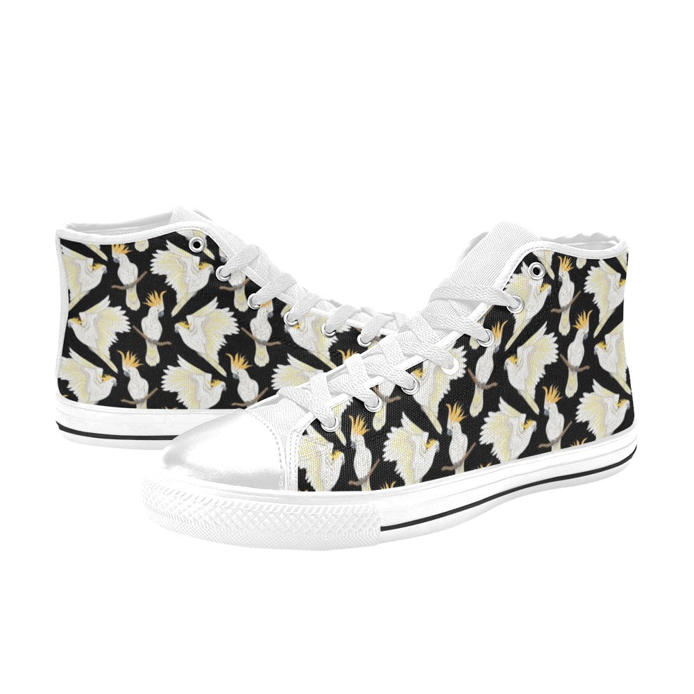 Cockatoo Print Design LKS402 Men's High Top Canvas Shoes