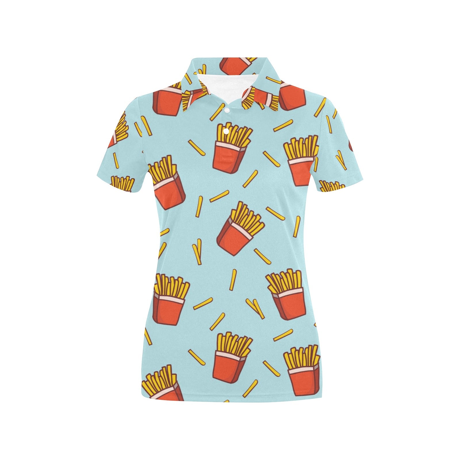 French Fried Pattern Print Design 02 Women's Polo Shirt