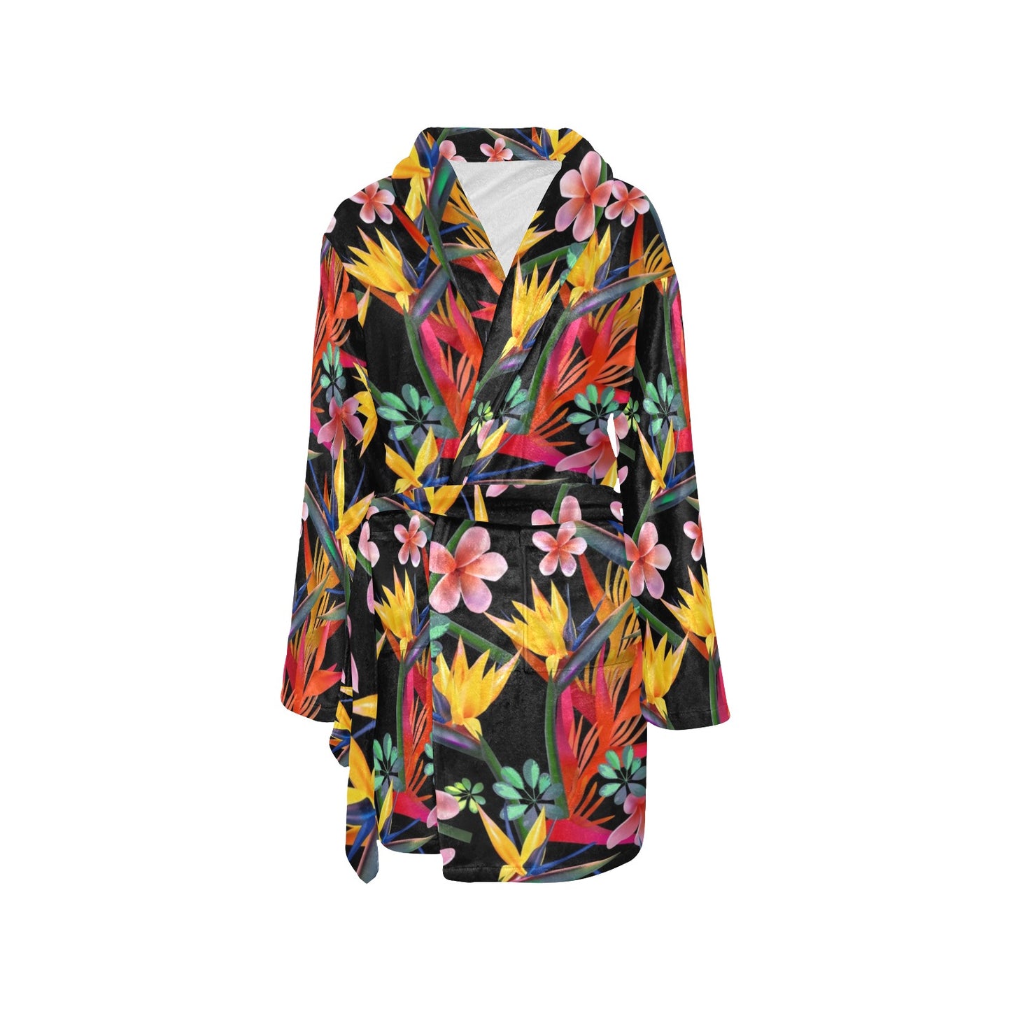 Tropical Flower Pattern Print Design TF015 Women's Fleece Robe