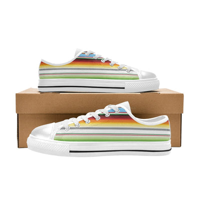 Serape Print Design LKS302 Women's White Low Top Shoes