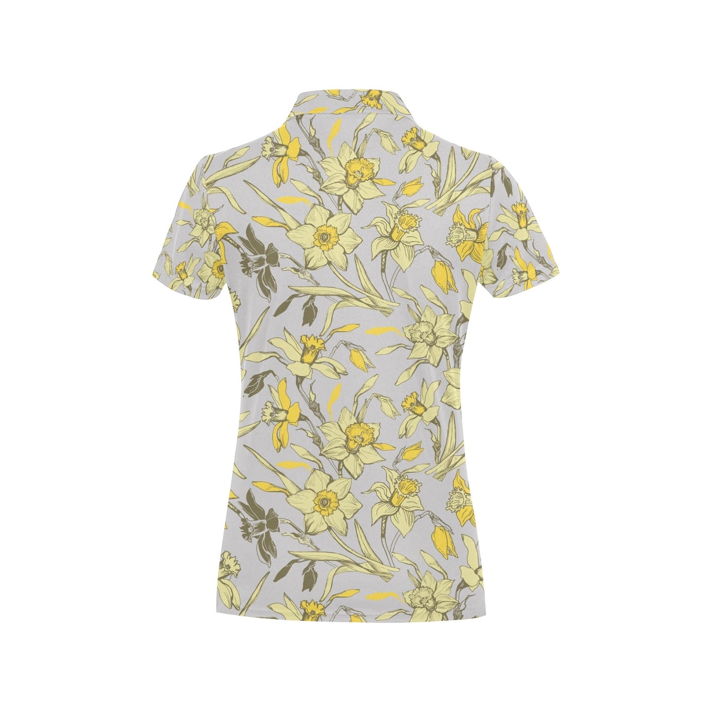 Daffodils Pattern Print Design DF05 Women's Polo Shirt