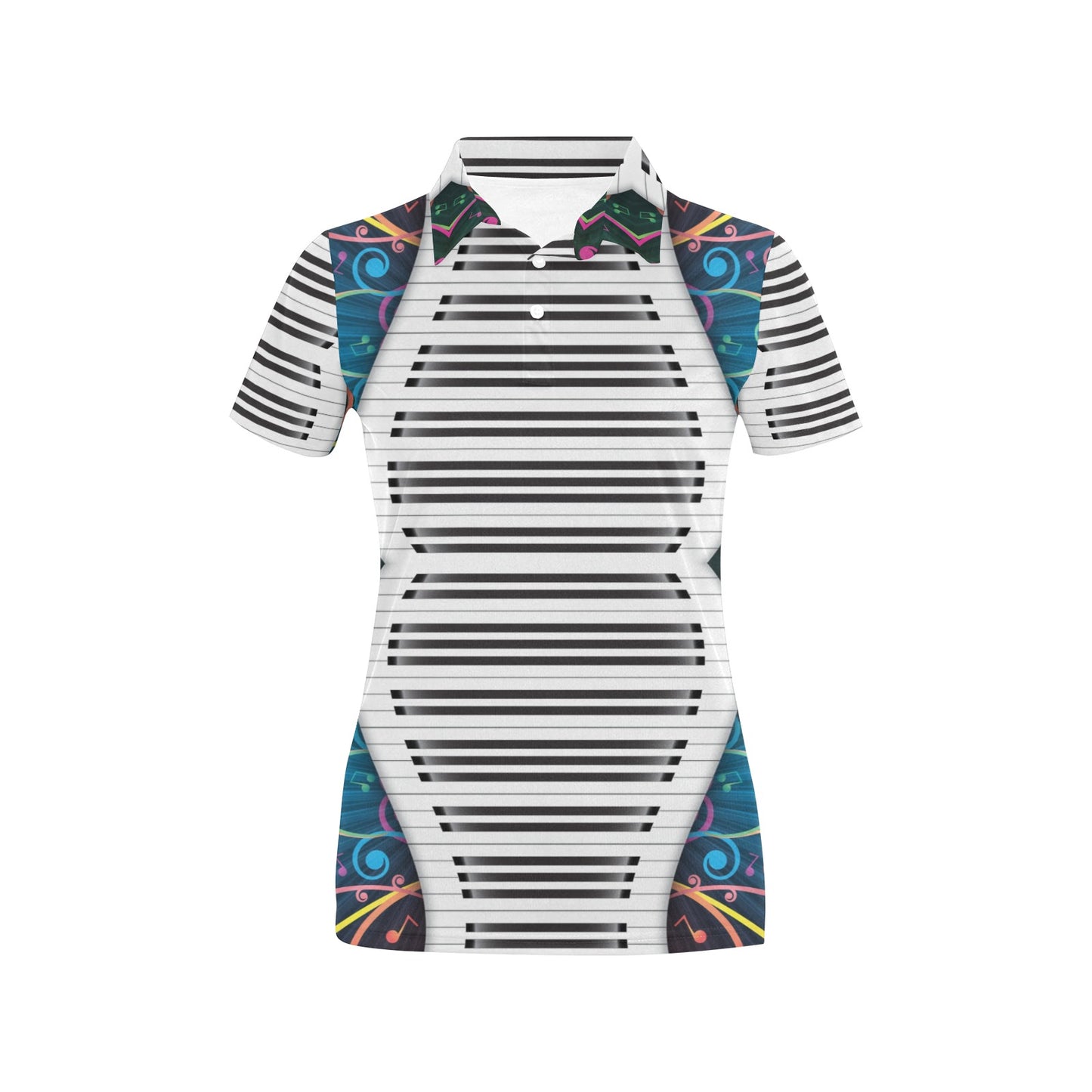 Piano Pattern Print Design 01 Women's Polo Shirt