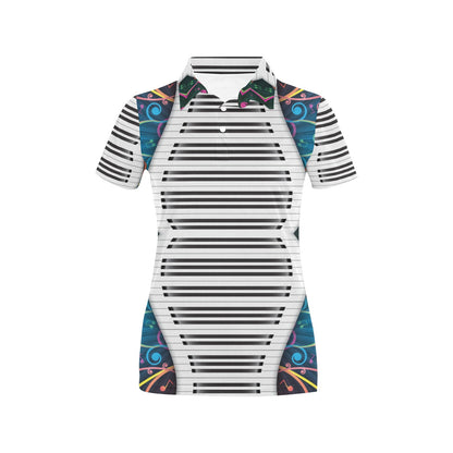 Piano Pattern Print Design 01 Women's Polo Shirt
