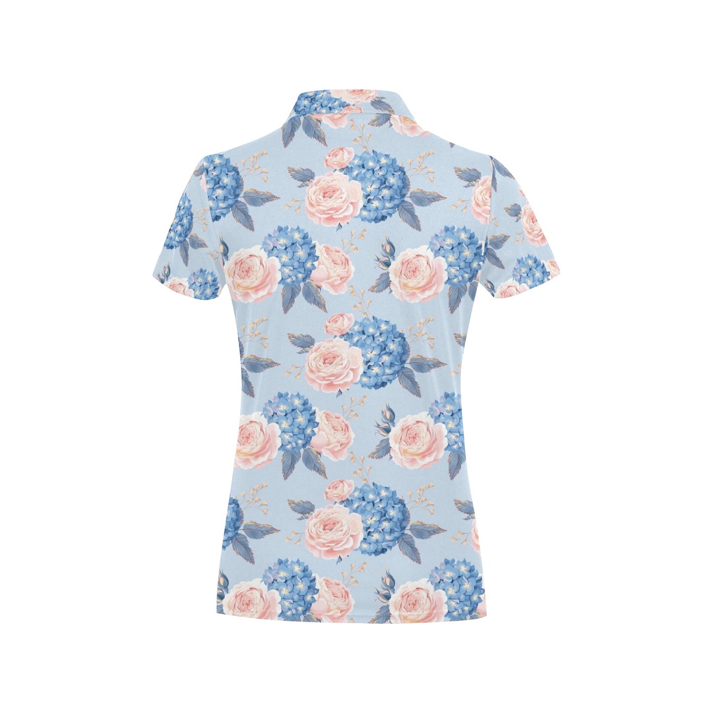 Hydrangea Pattern Print Design HD06 Women's Polo Shirt